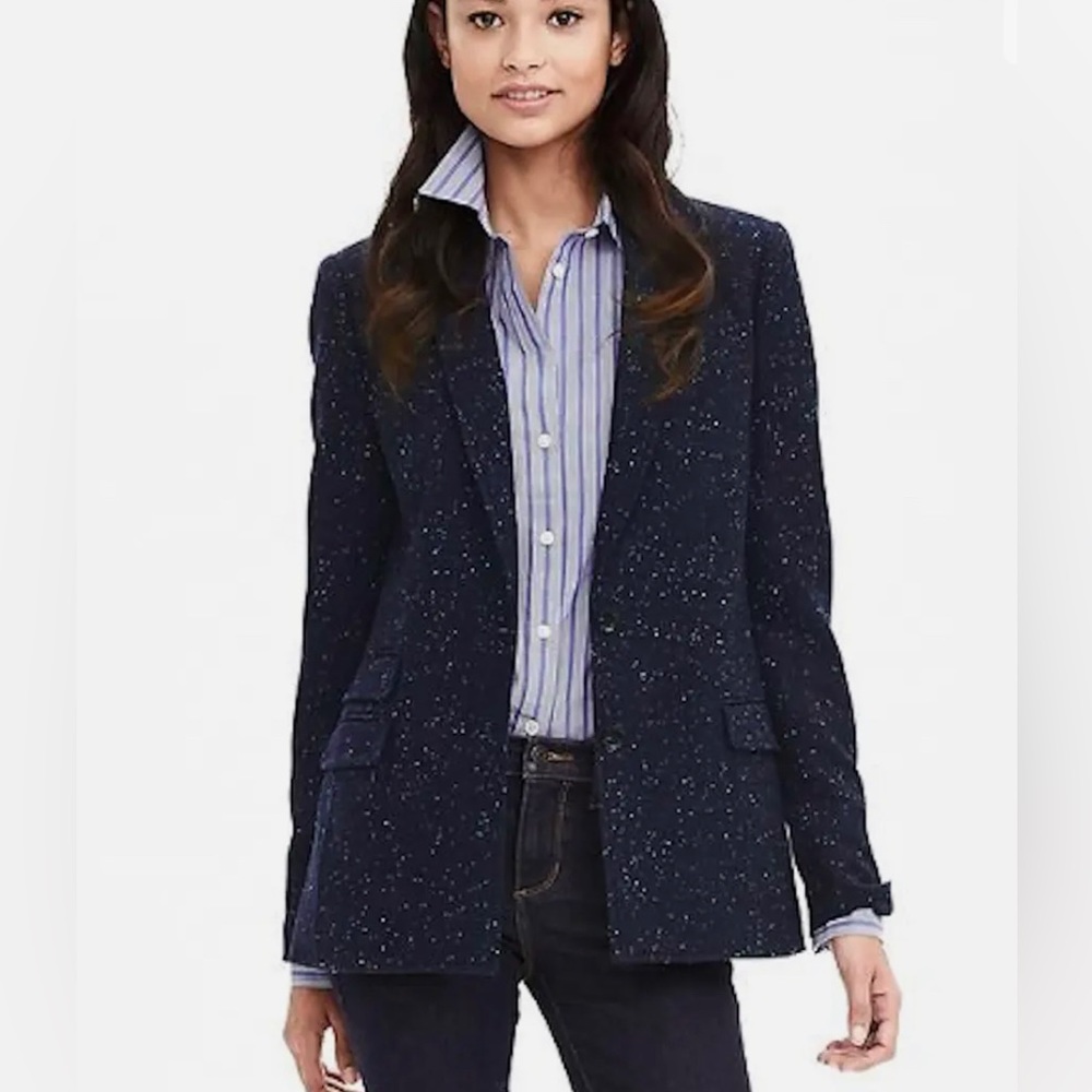 Banana Republic Speckled Tweed Blazer Jacket
